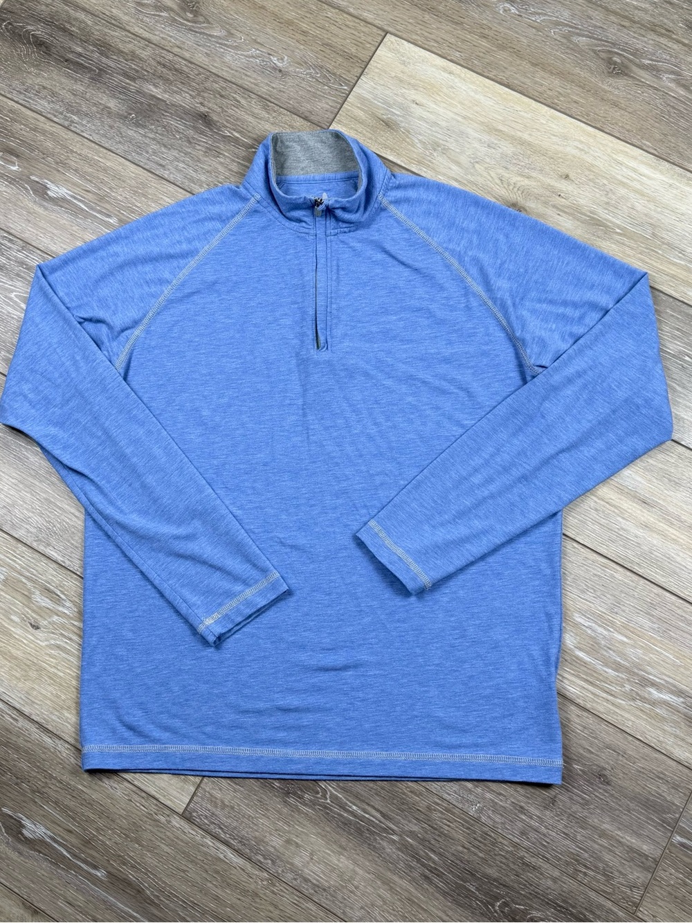 johnnie-O Heathered Sky Blue Quarter-Zip Pullover
